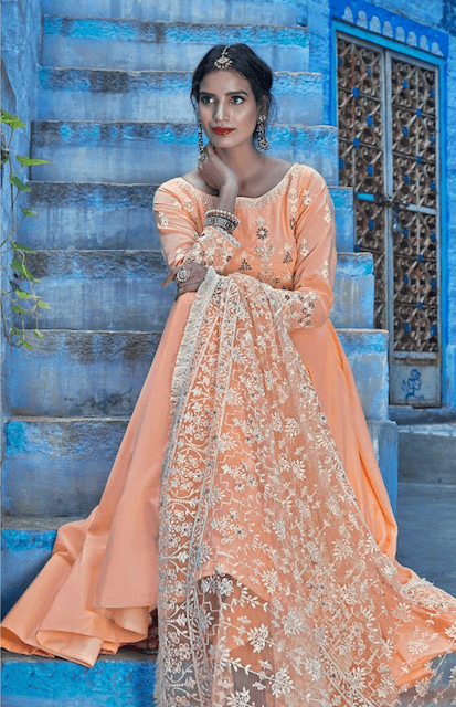 Heavy dupatta gown best sale