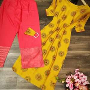 Rayon  Kurti with Palazzo Bottom  Set