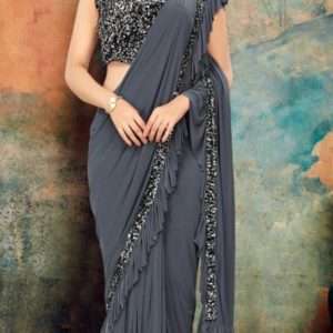 Stitched Lycra Sequins Saree