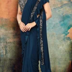 Stitched Lycra Sequins Saree