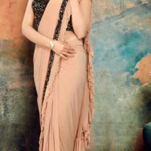 Stitched Lycra Sequins Saree