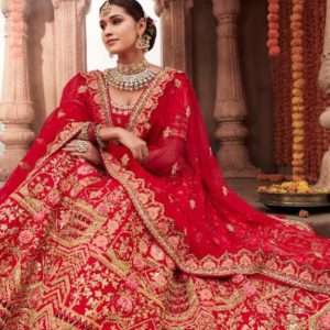 Red  Silk Wedding Lehenga