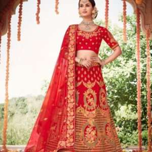 Red  Silk Wedding Lehenga