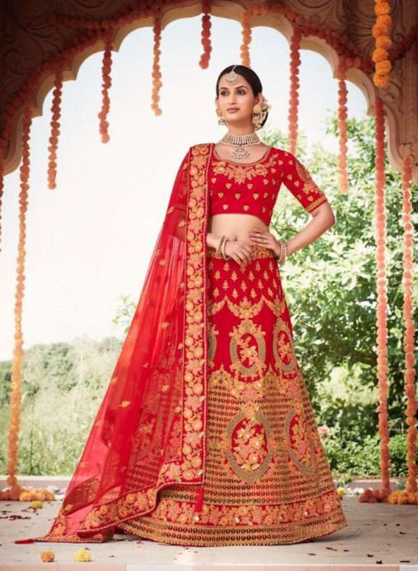 Red  Silk Wedding Lehenga