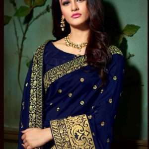 Navy Blue Silk Saree