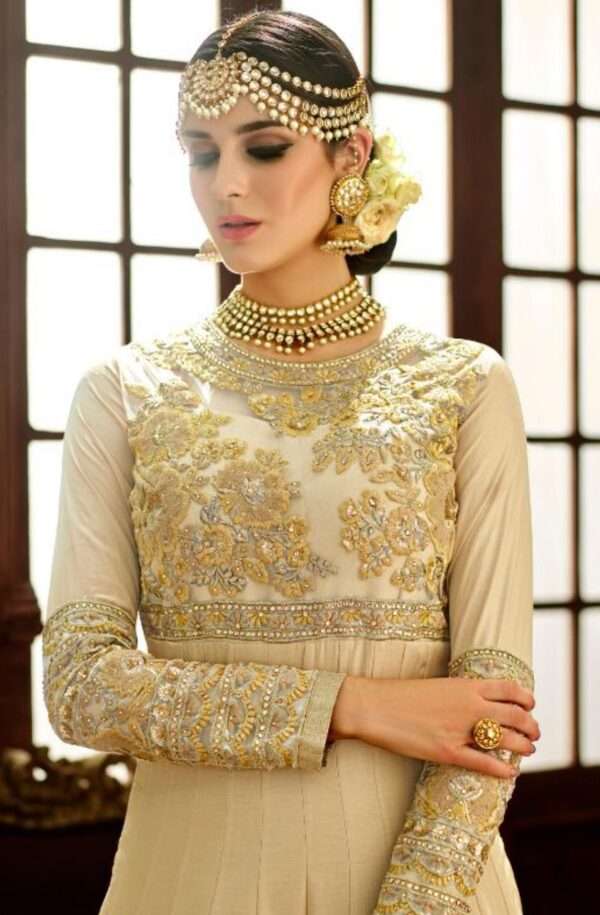 Golden Anarkali Suit