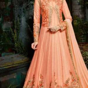 Georgette Peach Anarkali