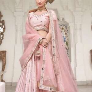 Pink Cocktail Designer Silk Lehenga