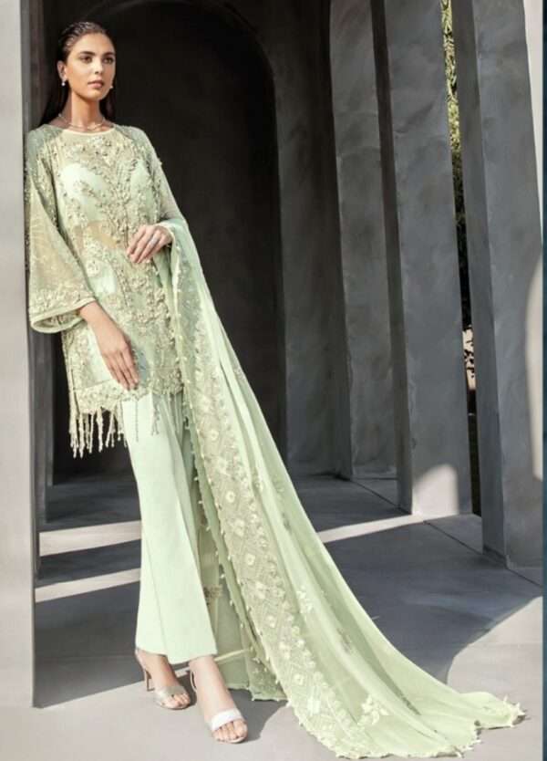 Sea Green Designer Georgette