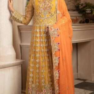 Yellow Net Designer Suit