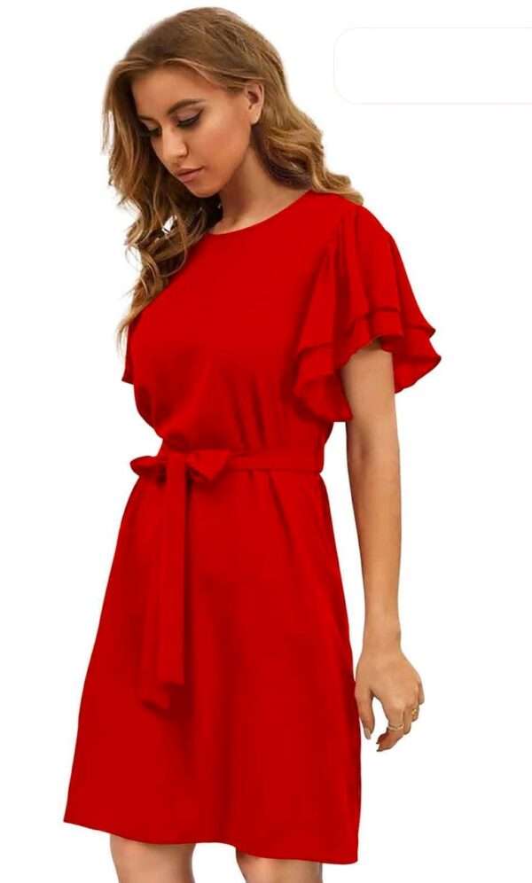 Red Solid Evening dress