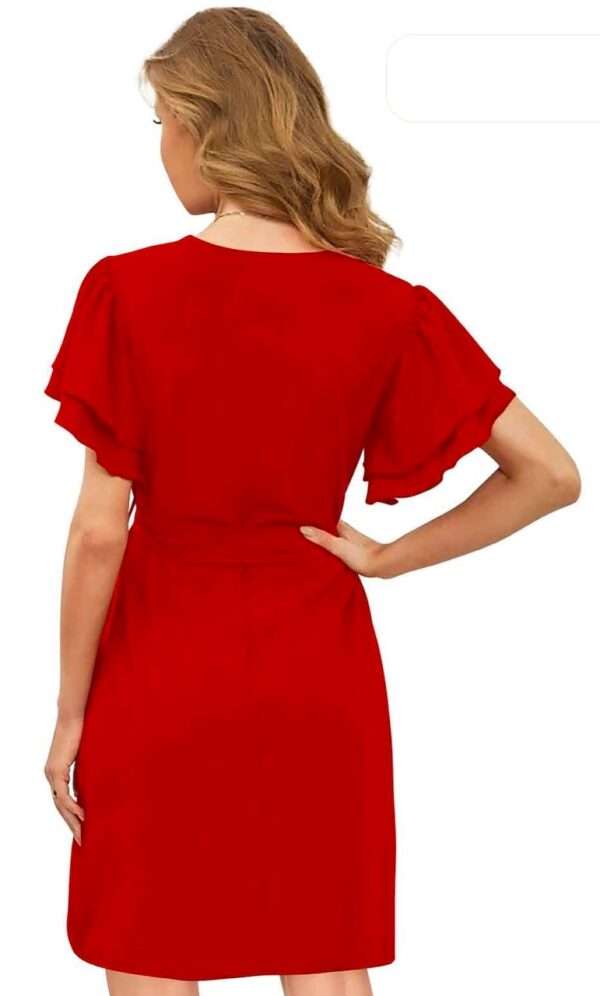 Red Solid Evening dress