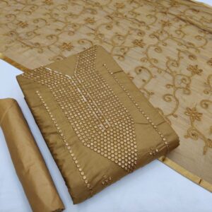 Cotton Suit Dupatta with Sequins Embroidery