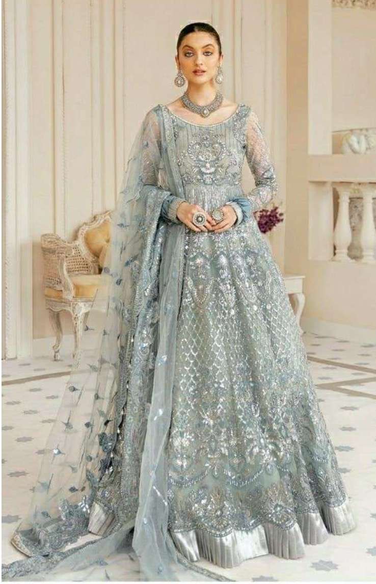 Butterfly Net Anarkali Suit Wedding 