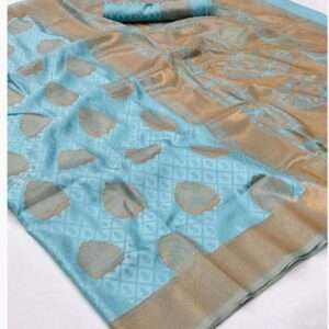 Sky Blue Handloom Silk Saree