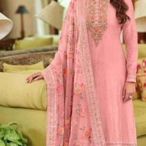 Viscose Silk Suit with Heavy Embroidery