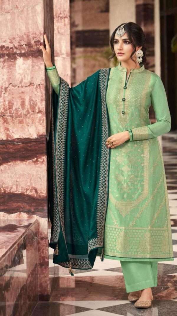 Dola Silk Suit with Heavy Embroidery