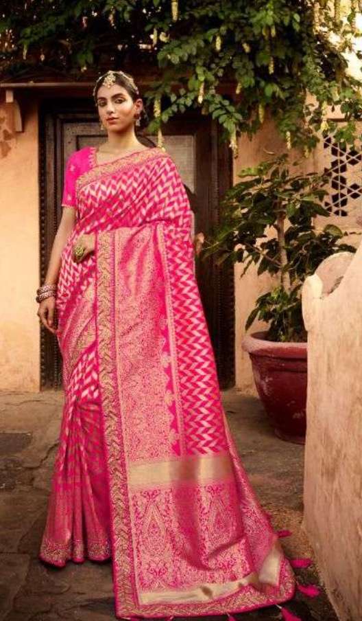 Magenta Banarasi Silk Saree