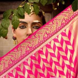 Magenta Banarasi Silk Saree