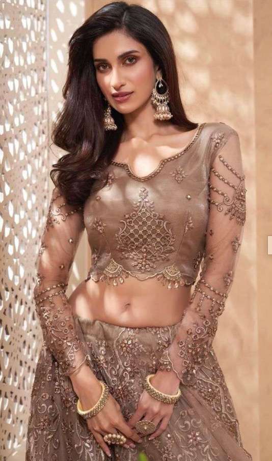 Designer Net Lehenga Heavily Embellished