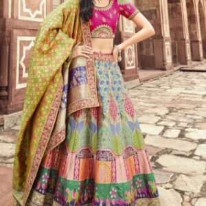 Magenta Silk Bridal Collection Lehenga