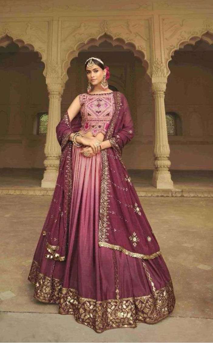 Pink Silk Lehenga Heavily Embellished