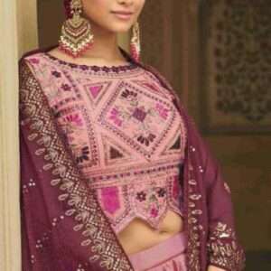 Pink Silk Lehenga Heavily Embellished