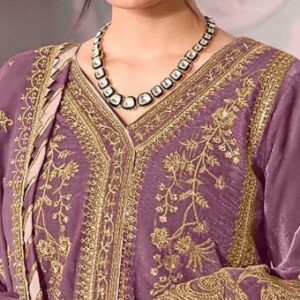 Purple Exquisite Suit Embroidered