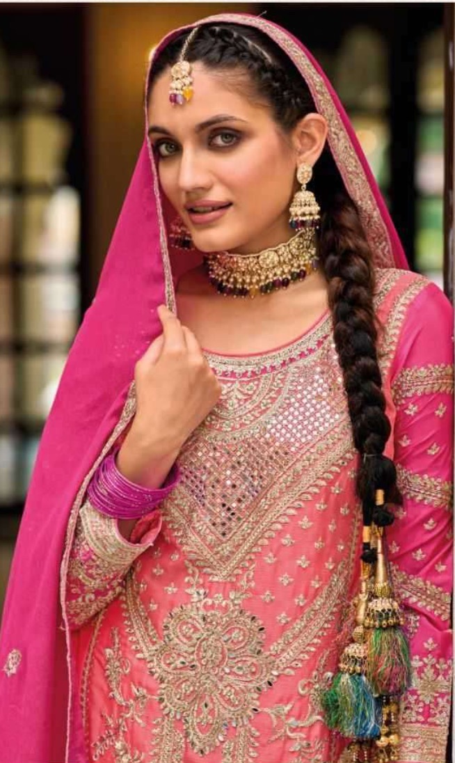 Pink Harmony Embroidered Ready-wear Indian Suit